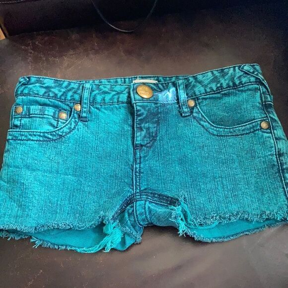 Free People Colored Denim Cutoff Shorts - Picture 1 of 6